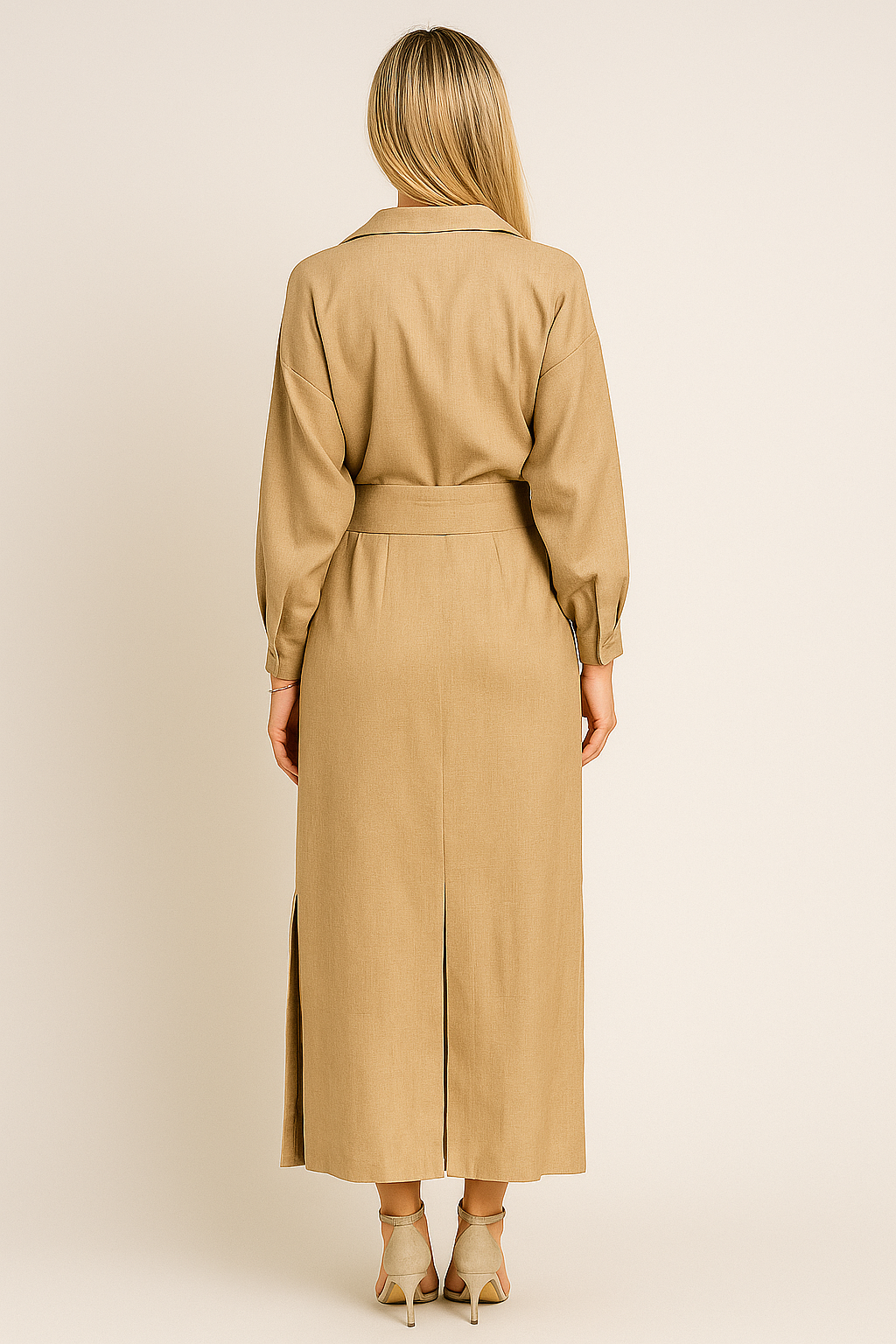 Women’s Linen Shirt Maxi Dress