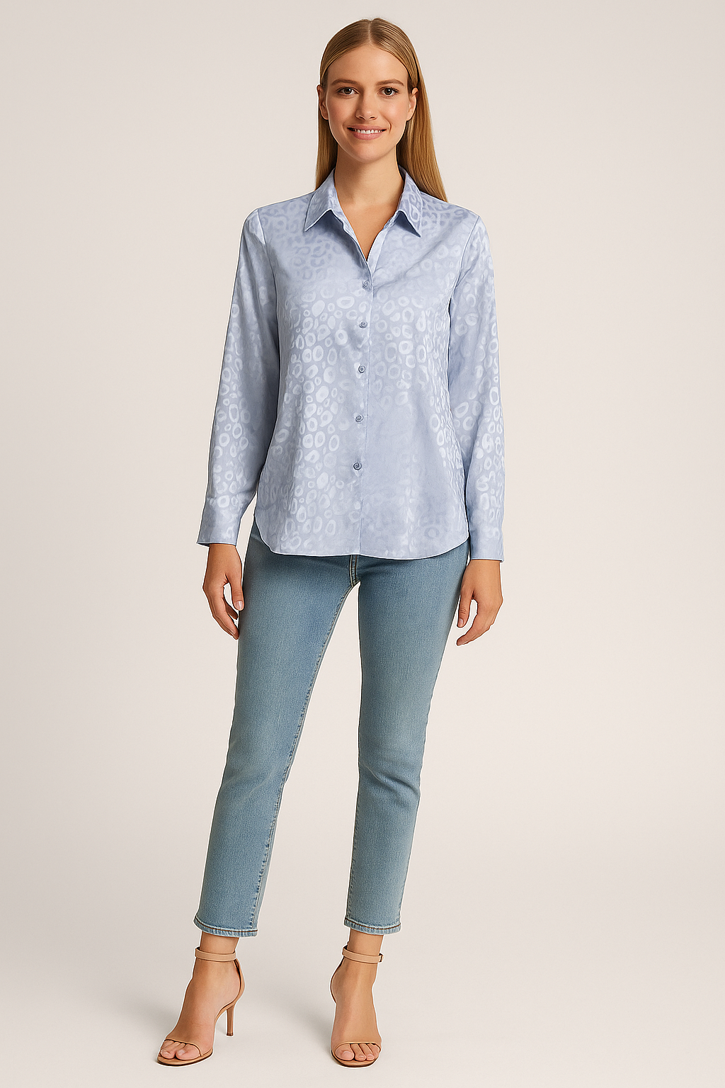 Satin leopardprint bluse