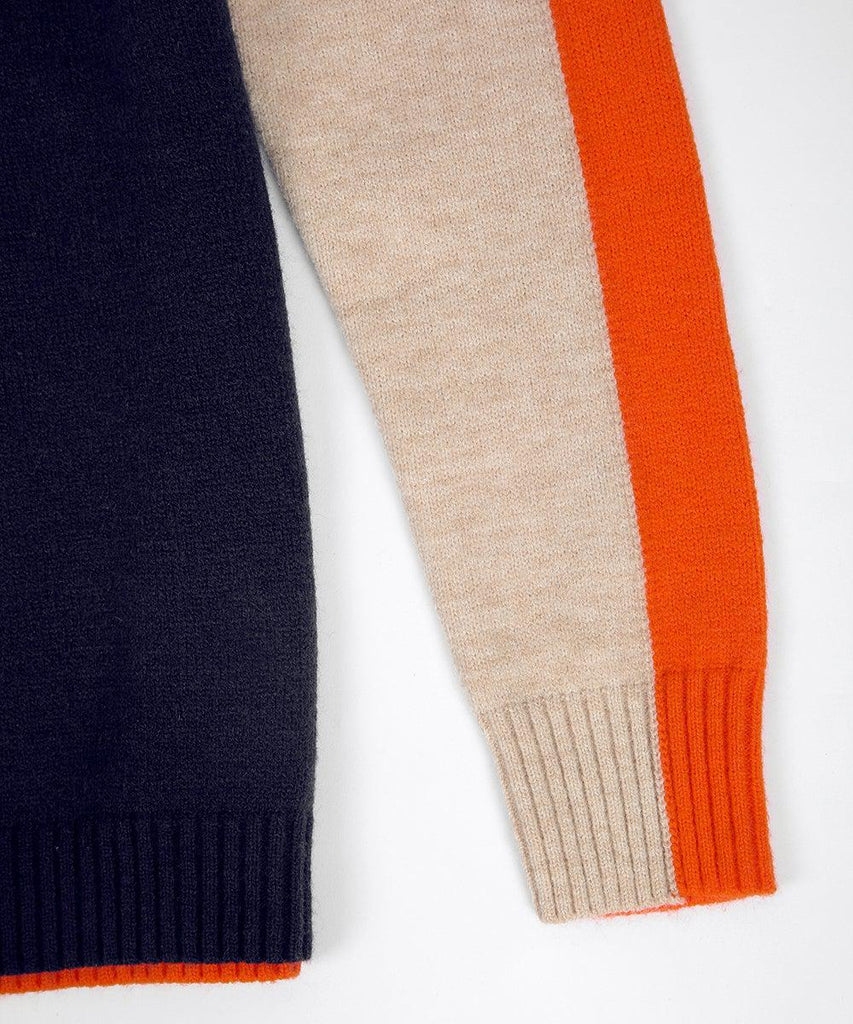 Women’s Striped Knit Jumper with Colour Block Design