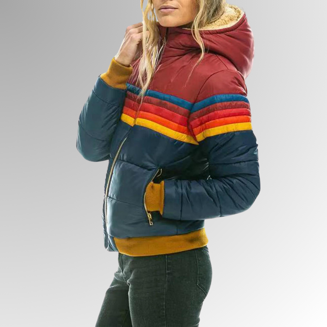 Women’s Colour Block Hooded Puffer Jacket