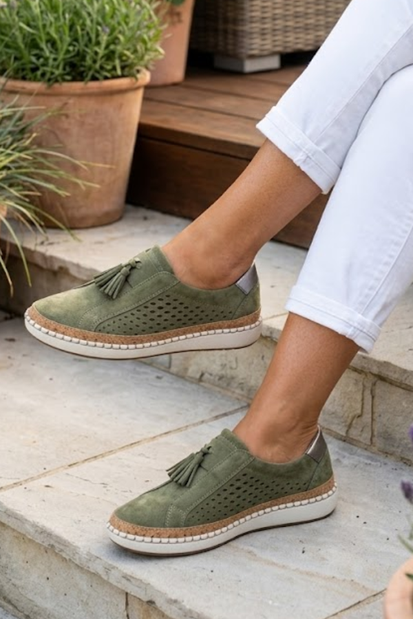Women’s Orthopedic Slip-On Sneakers with Cushioned Support and Breathable Mesh