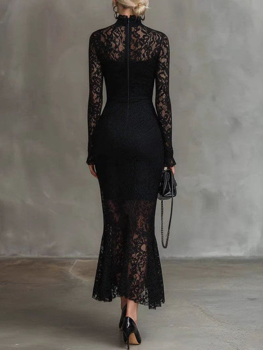 Women’s Long Sleeve Dress with Fishtail Hem
