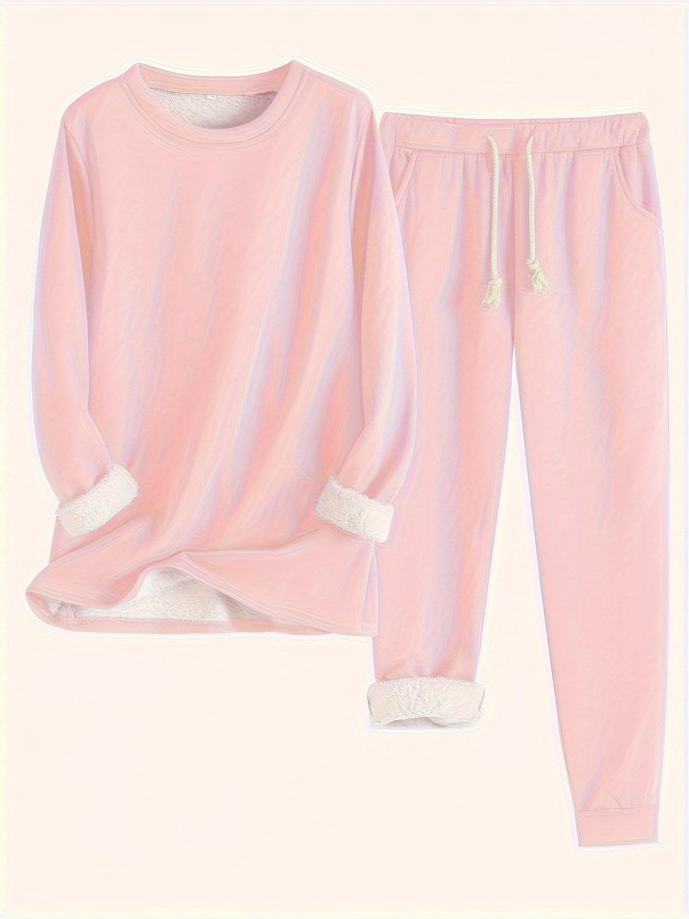 Women’s Two Piece Lounge Set with Soft Fleece Lining