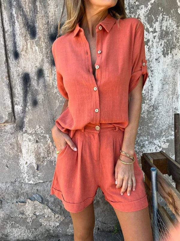 Women’s Lightweight Co Ord Set with Relaxed Fit and Matching Shorts