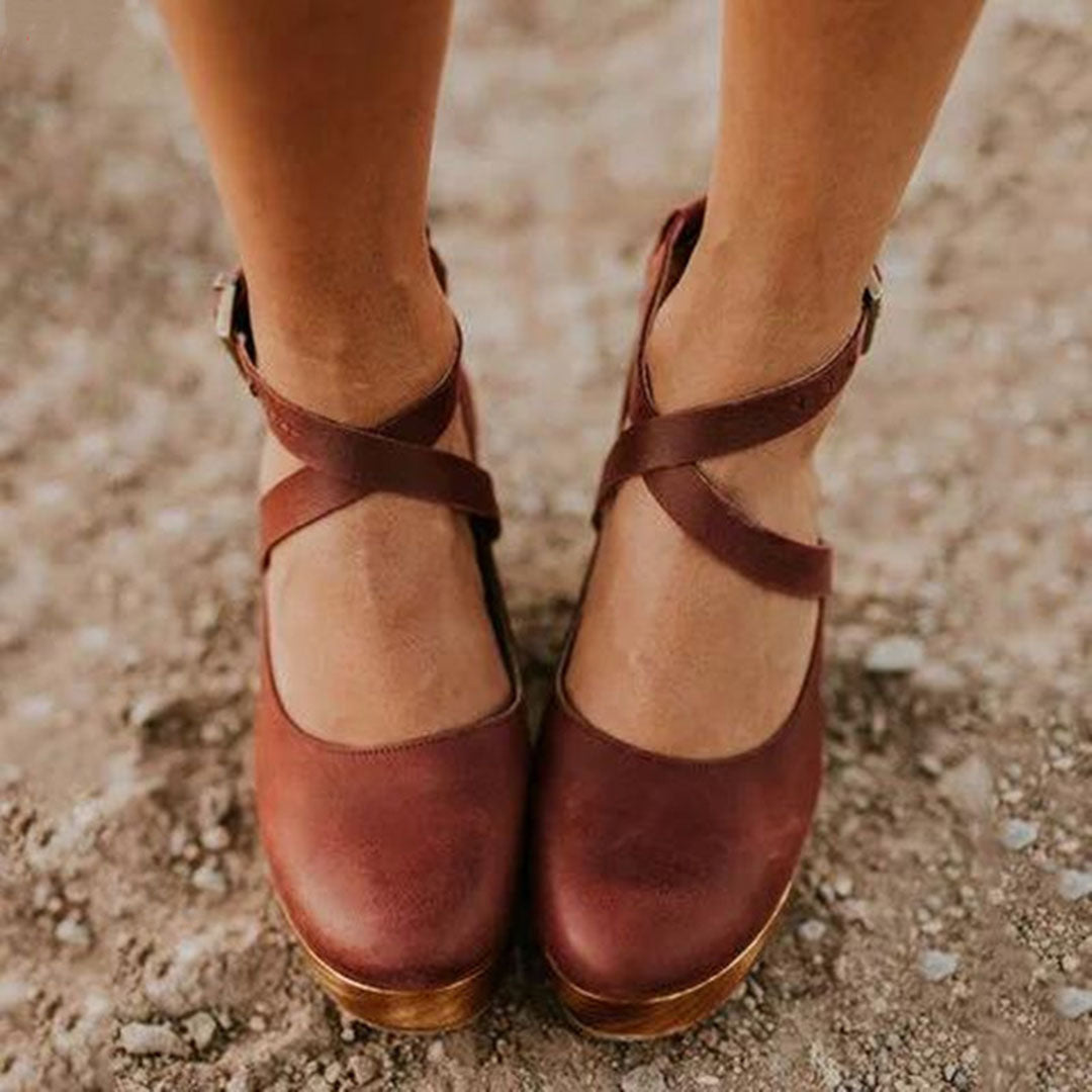 Women’s Platform Wedge Heels with Ankle Strap