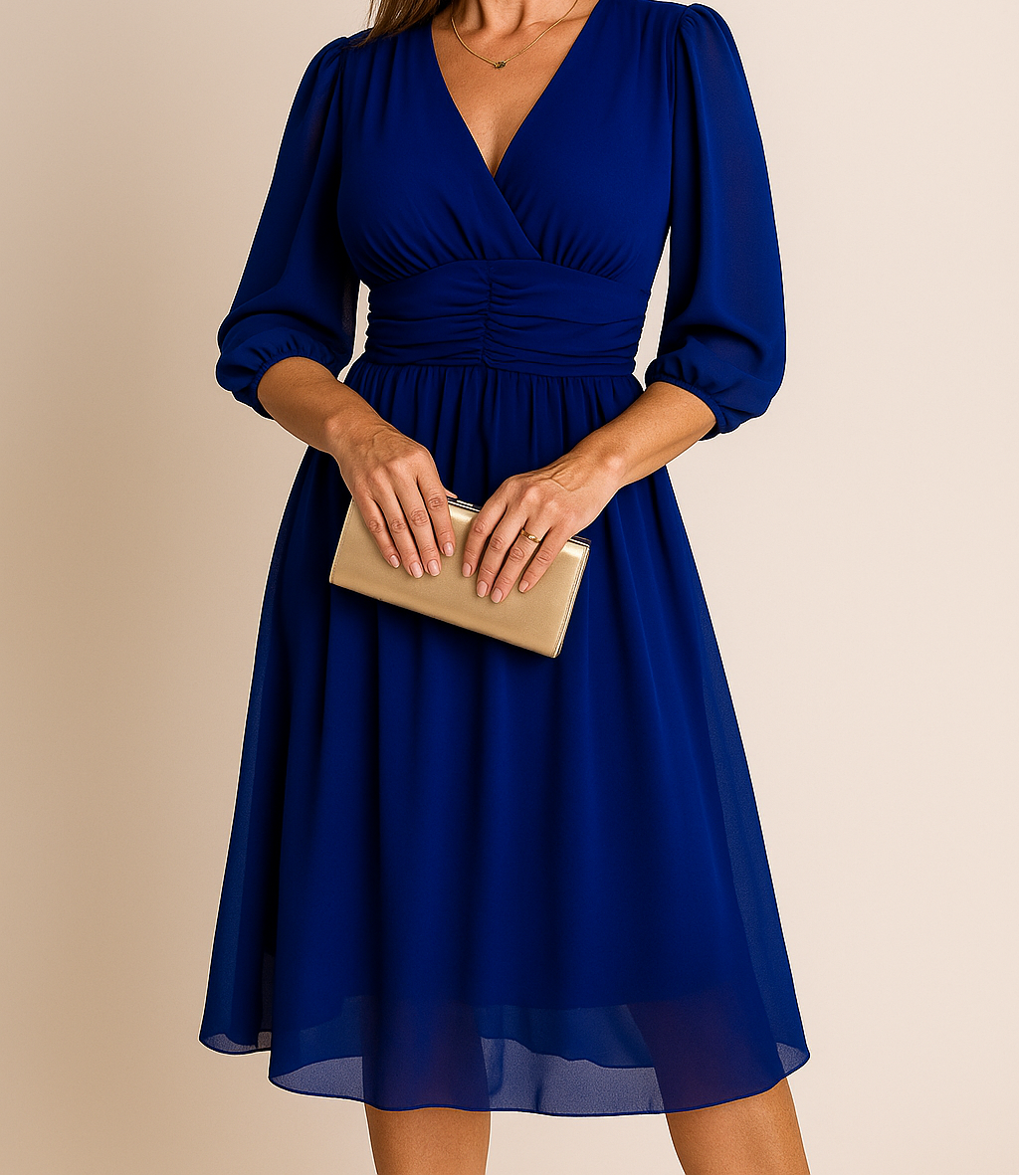 Elegant Wrap Midi Dress