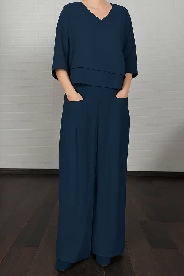 Women’s Relaxed Two Piece Top and Trousers Set