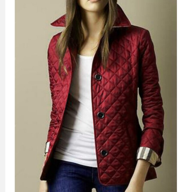 Women’s Diamond Quilted Jacket with Button Front