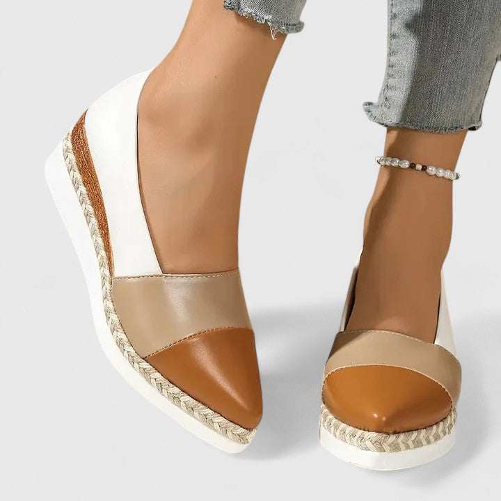 Women’s Platform Espadrilles with Metallic Finish