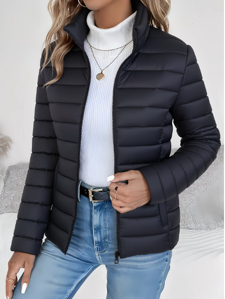 Women’s Lightweight Quilted Jacket with Stand Collar