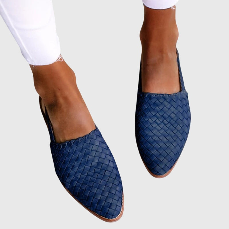 Women's Woven Orthopedic Mules with Pointed Toe