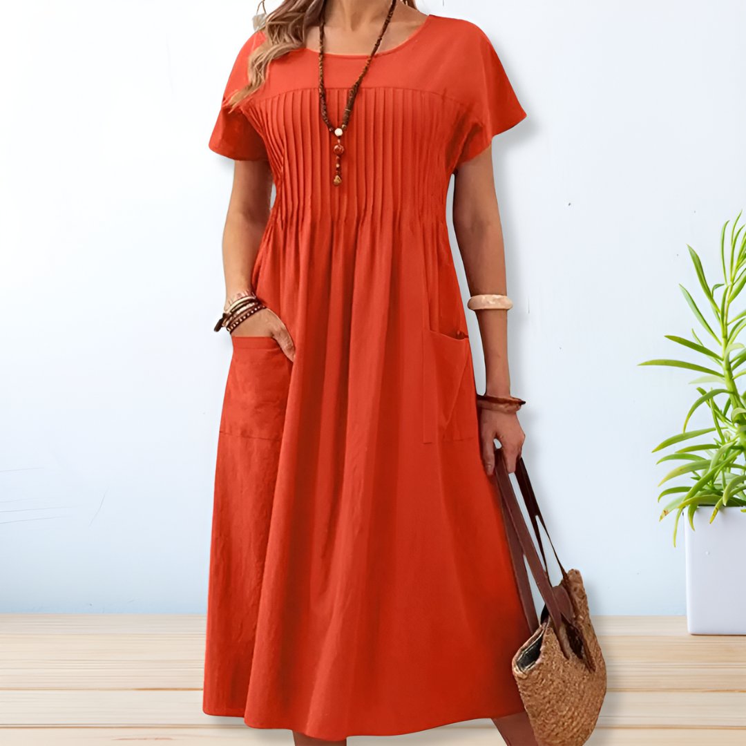 Women’s Summer Maxi Dress with Relaxed Fit and Side Pockets