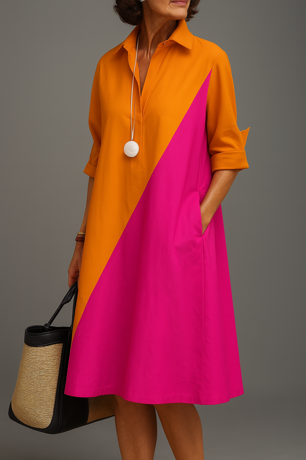Women’s Comfortable Midi Dress with Elegant Flowing Silhouette