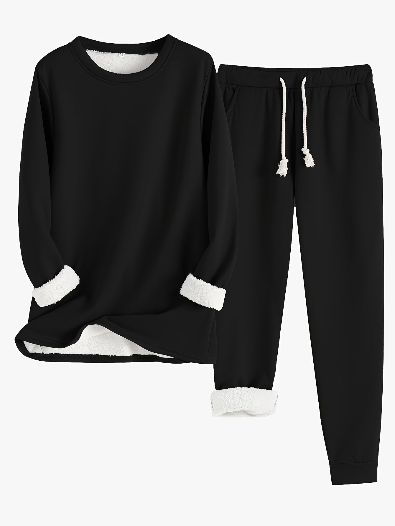Women’s Two Piece Lounge Set with Soft Fleece Lining