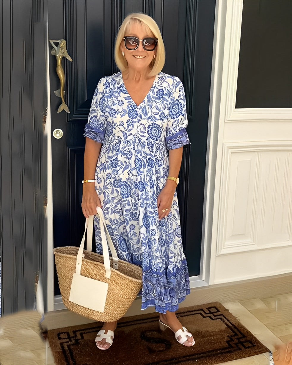 Women’s Floral V-Neck Summer Maxi Dress