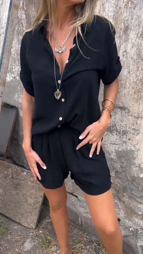 Women’s Lightweight Co Ord Set with Relaxed Fit and Matching Shorts