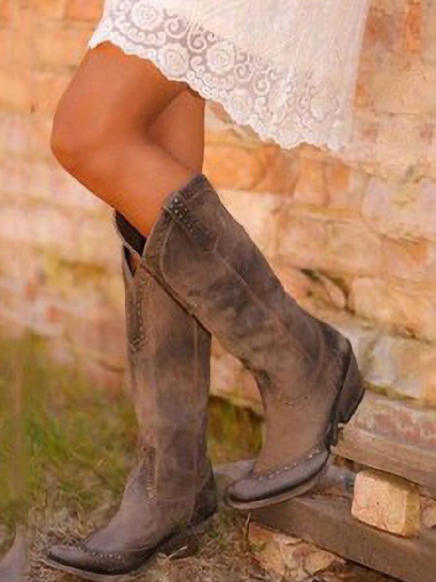 Women’s Studded Knee-High Cowboy Boots