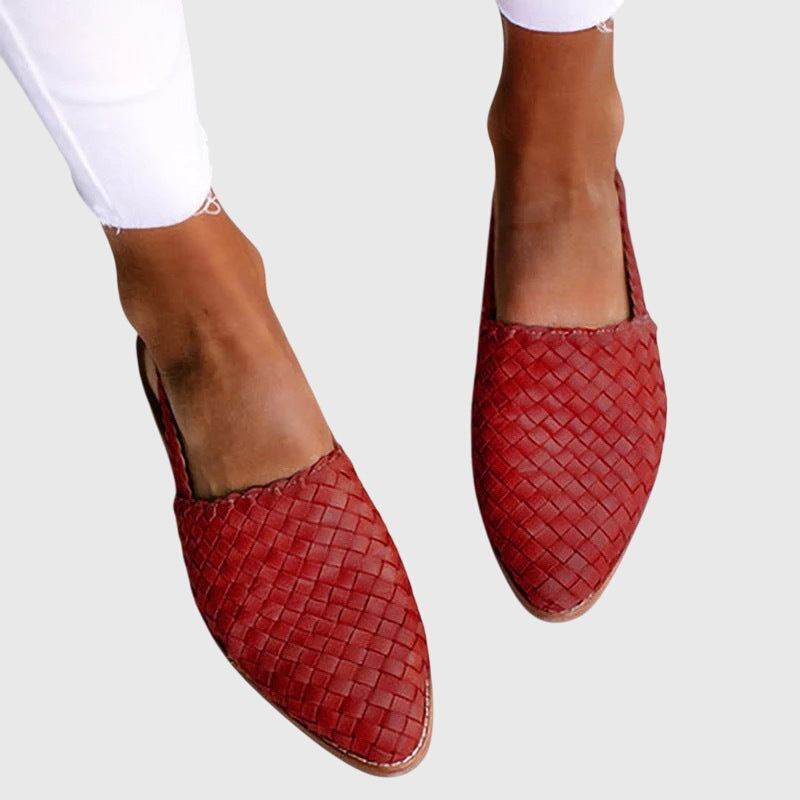 Women's Woven Orthopedic Mules with Pointed Toe
