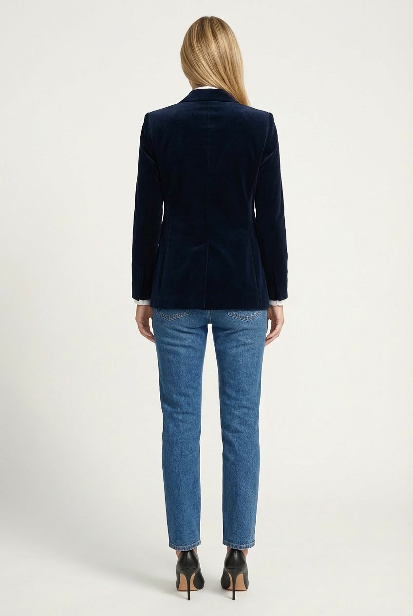 Struktureret kvinders blazer med definerede revers og enkelt knap