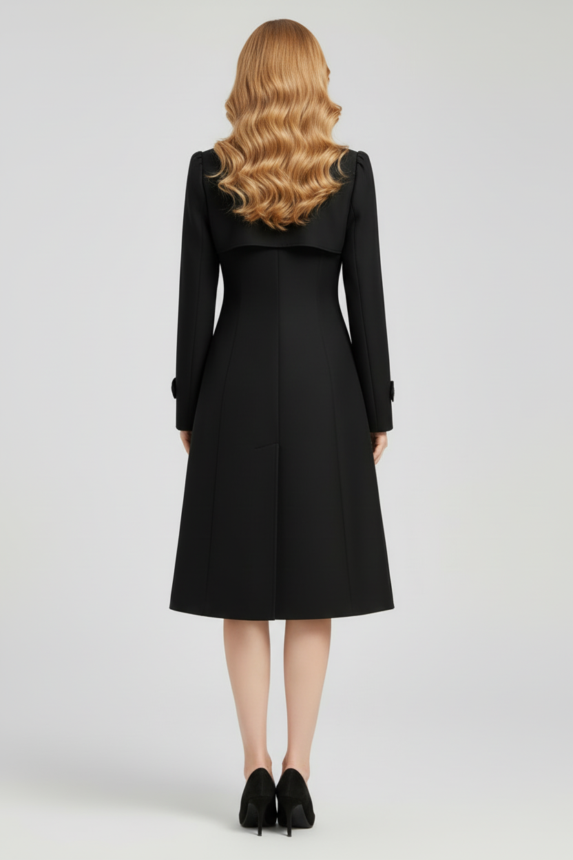 Kvindernes trench coat med notch lapel og knaplukning