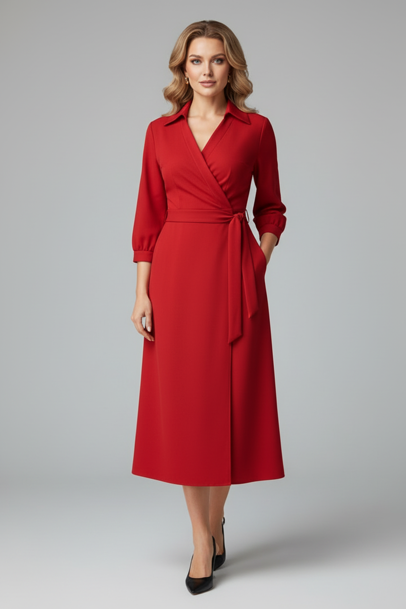 Tailored Blazer Dress with Double Breasted Front and Long Sleeves