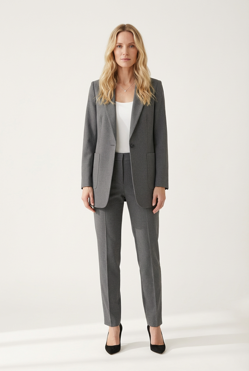 Kvindernes blazer med åben front og struktureret revers