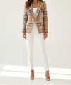 Structured Womens Blazer with Classic Lapels and Textured Surface