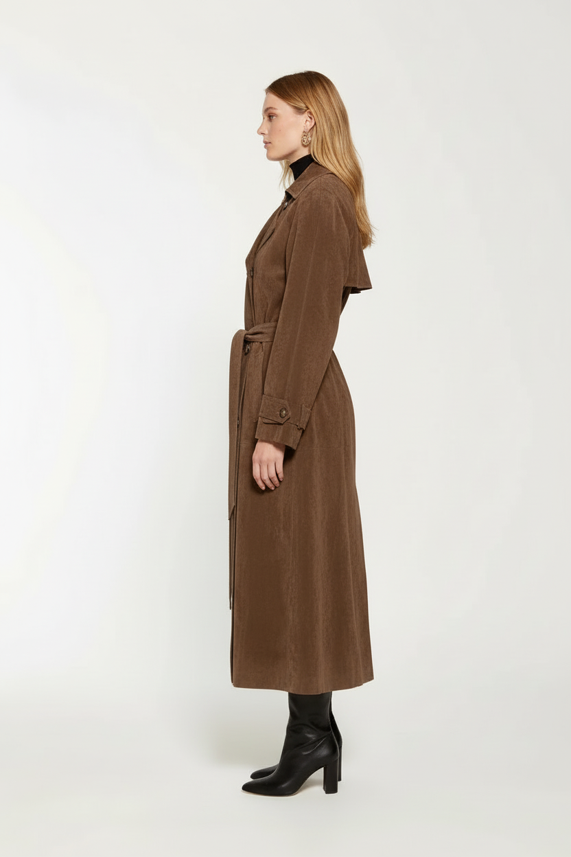 Lang Dobbeltbrystet Trench Coat