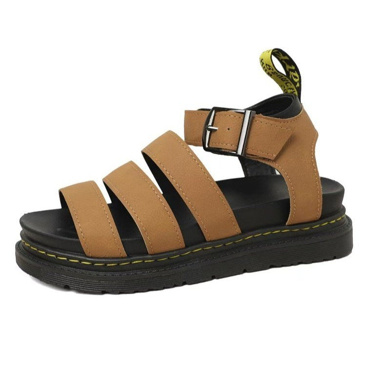 Women’s Platform Strappy Sandals with Chunky Sole and Adjustable Buckle