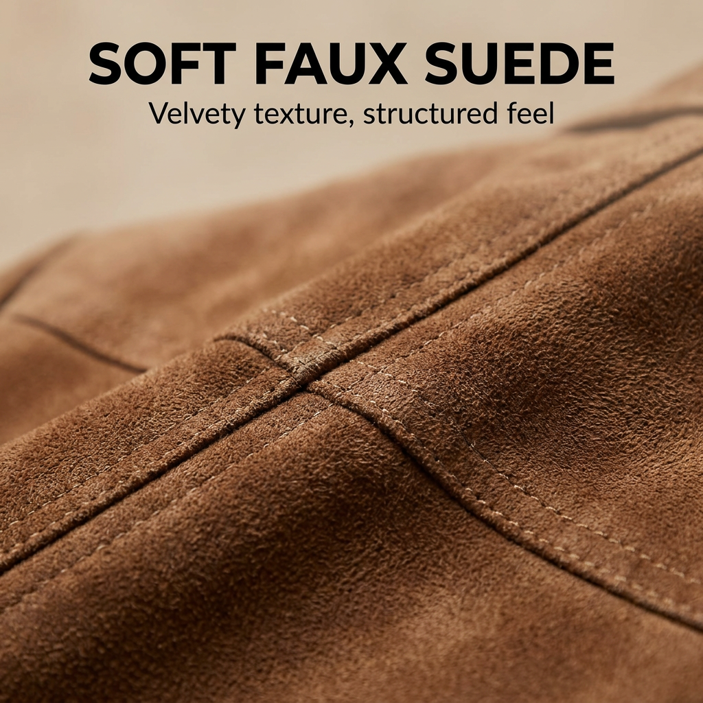 Women’s Button-Down Suede Blazer with Relaxed Tailored Fit