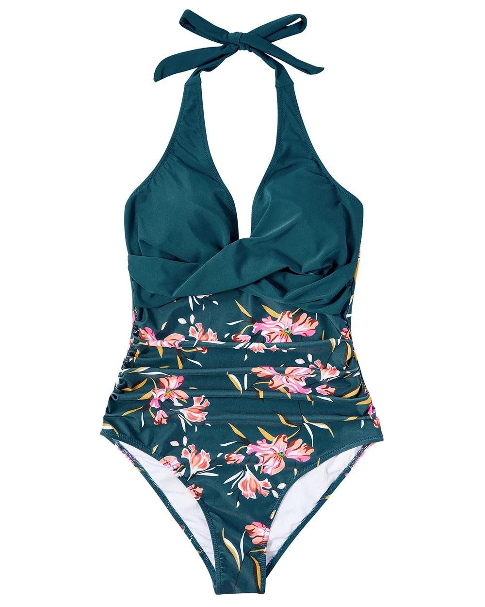 Women’s Push-Up Swimsuit with Backless Design and Sculpting Fit