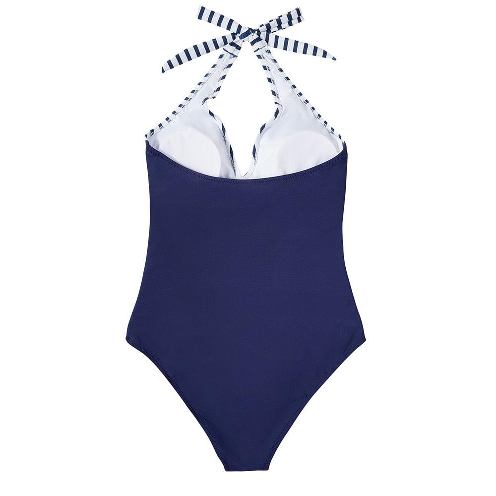 Women’s Push-Up Swimsuit with Backless Design and Sculpting Fit