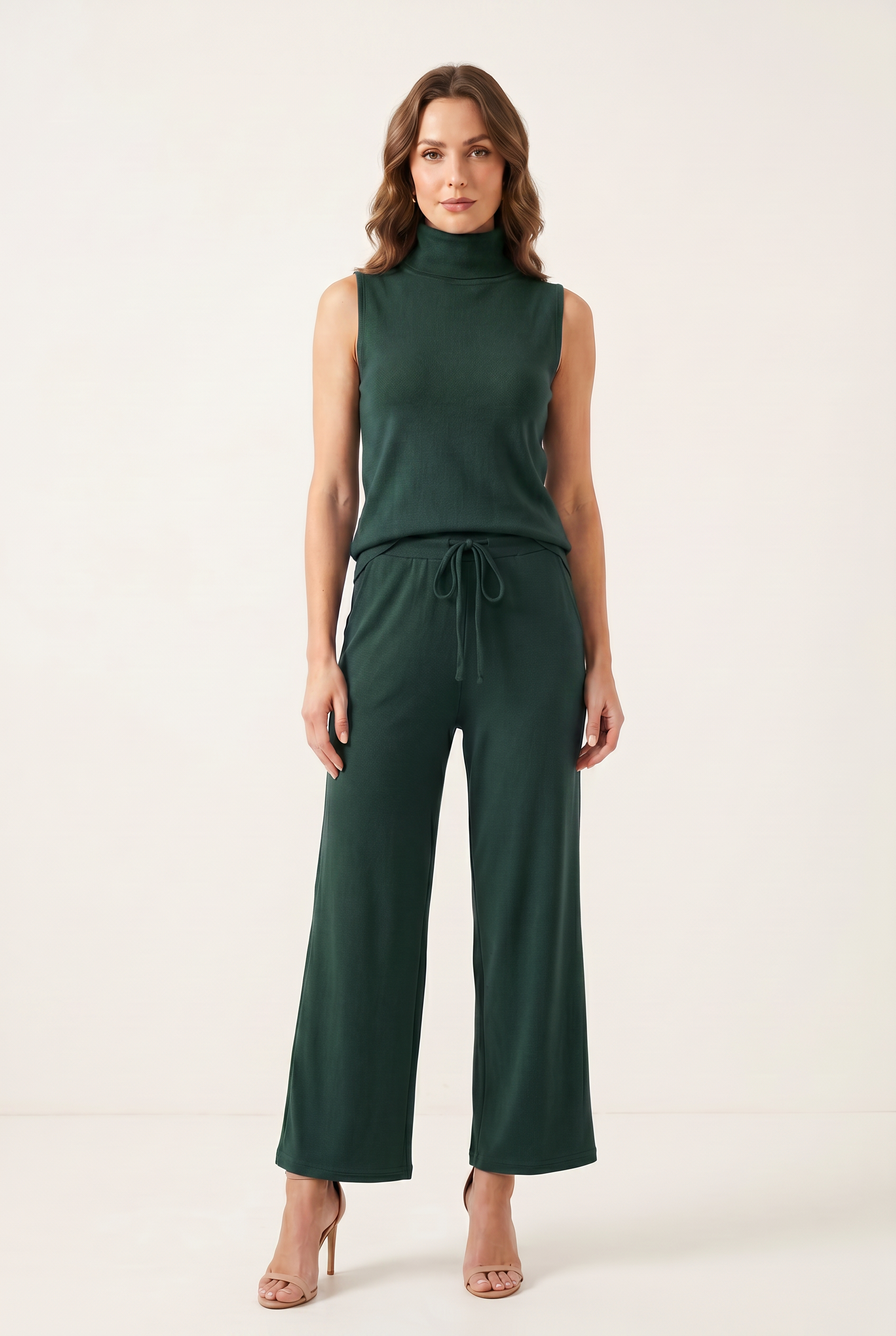 Sleeveless Wide Leg Jumpsuit with Straight Silhouette