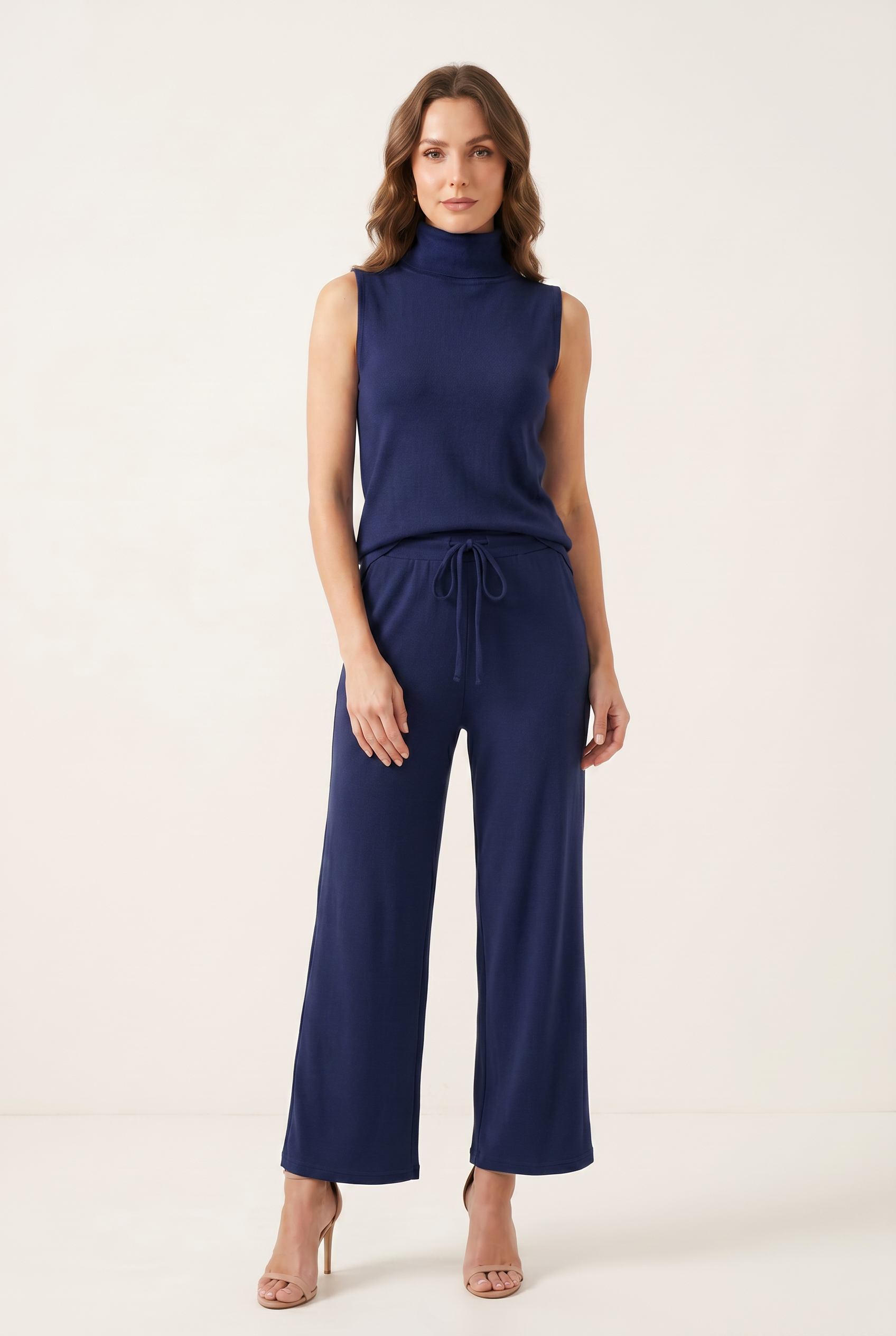 Sleeveless Wide Leg Jumpsuit with Straight Silhouette
