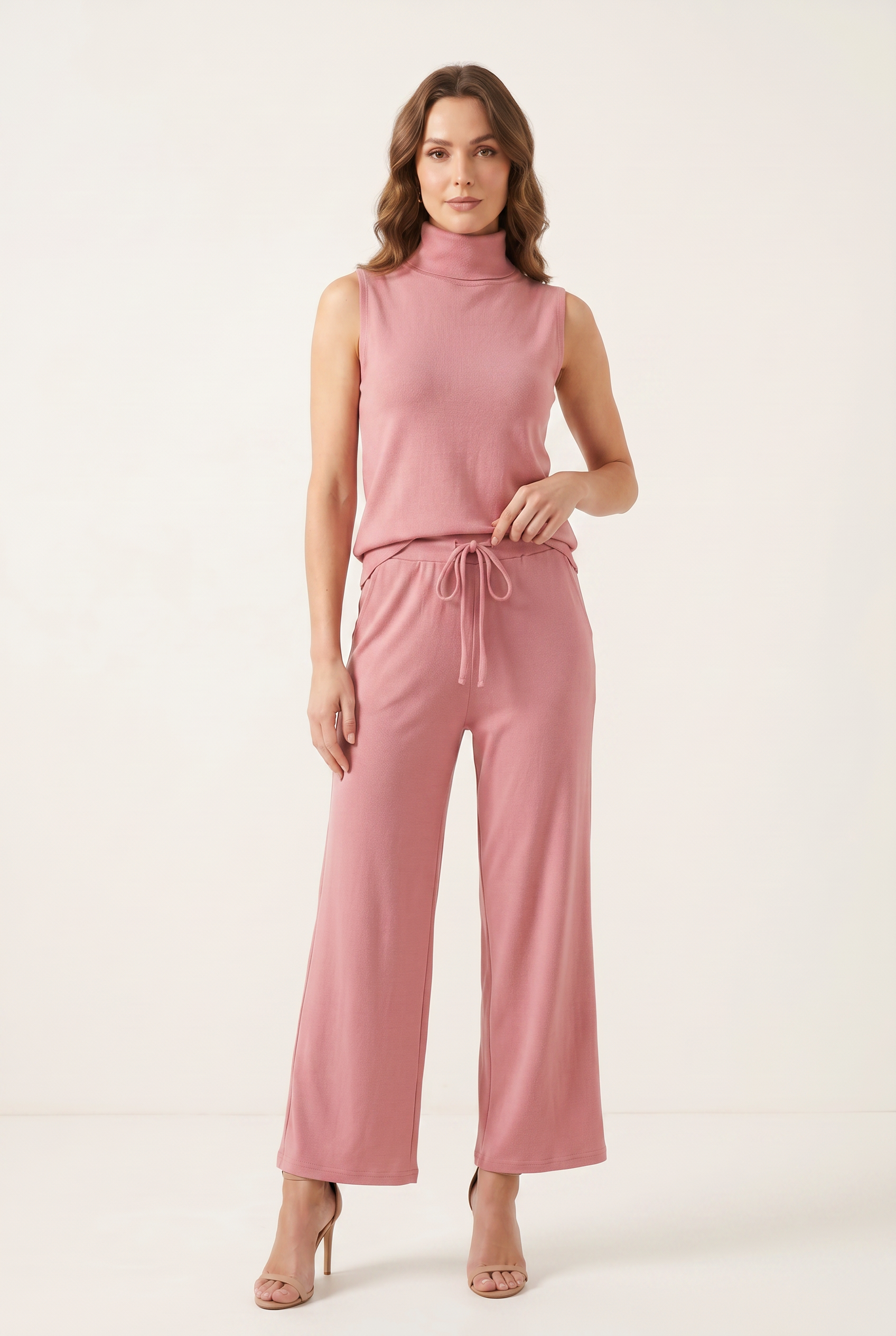 Sleeveless Wide Leg Jumpsuit with Straight Silhouette