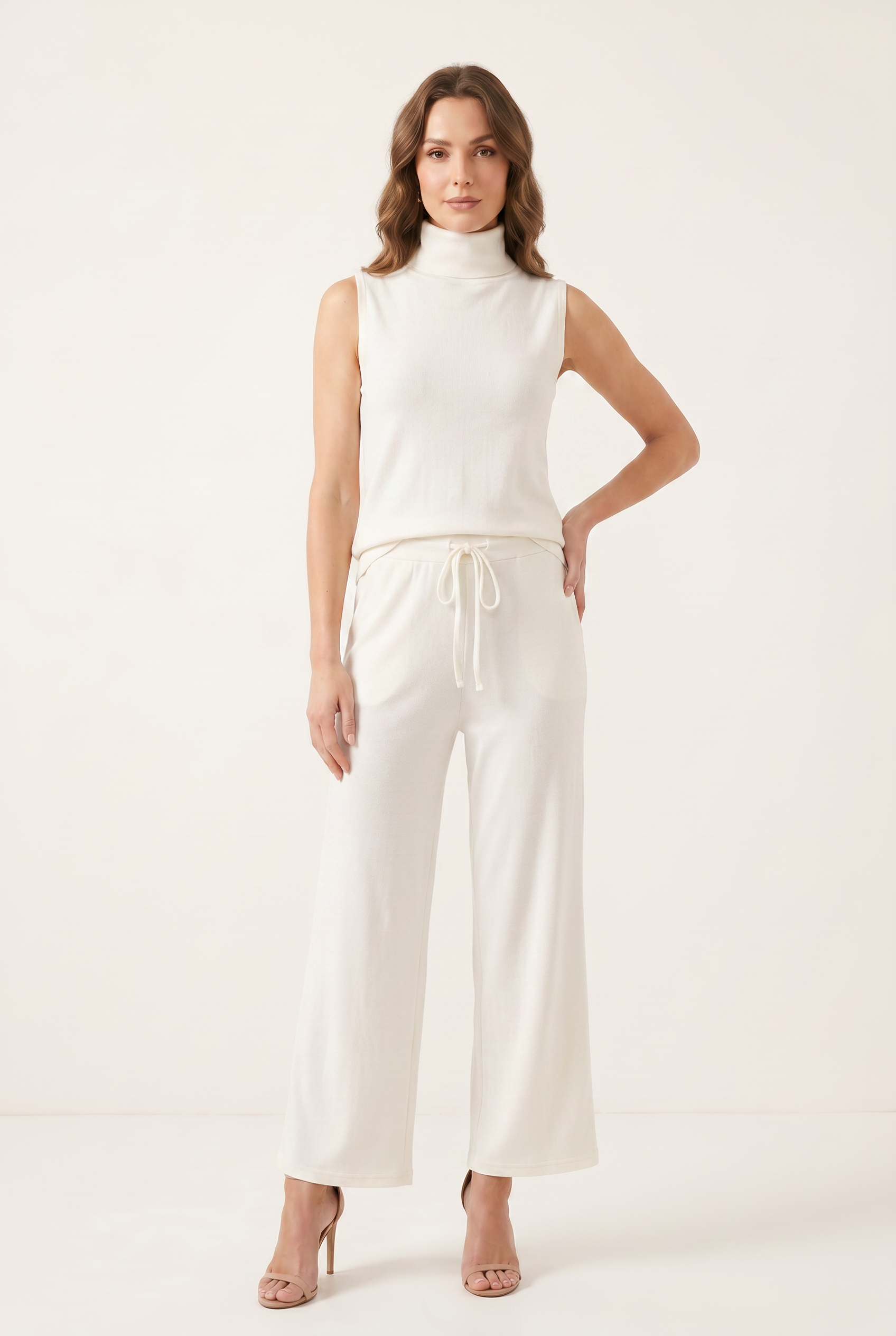 Sleeveless Wide Leg Jumpsuit with Straight Silhouette