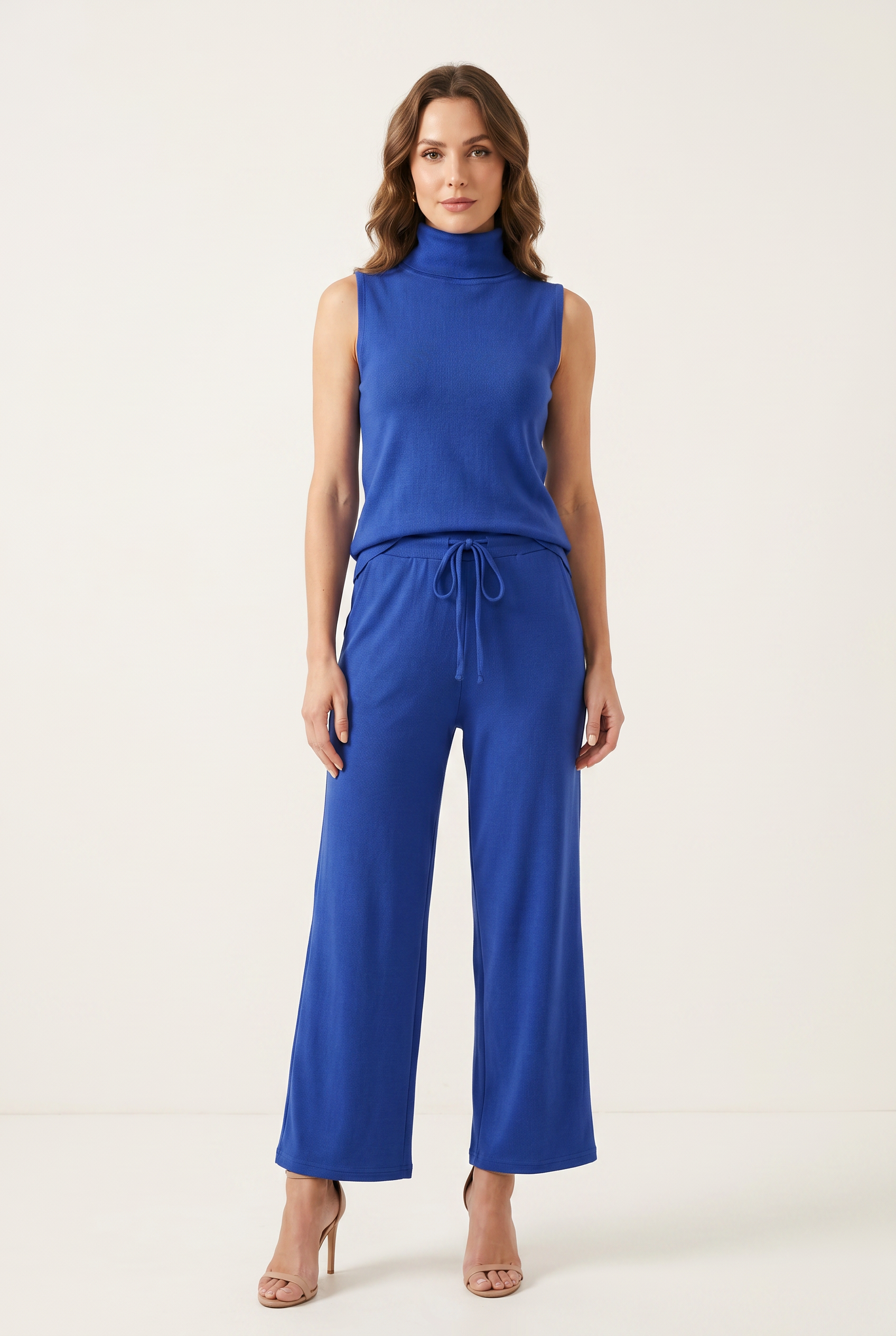 Sleeveless Wide Leg Jumpsuit with Straight Silhouette