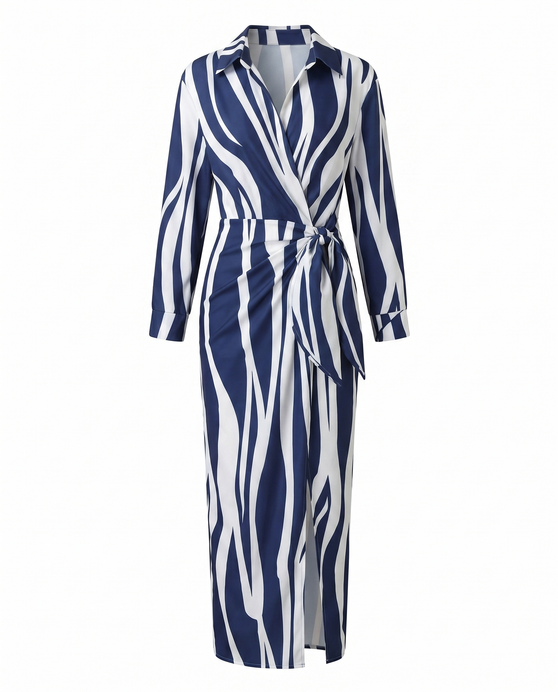 Women’s Floral Wrap Maxi Dress with Tie Waist and V-Neck