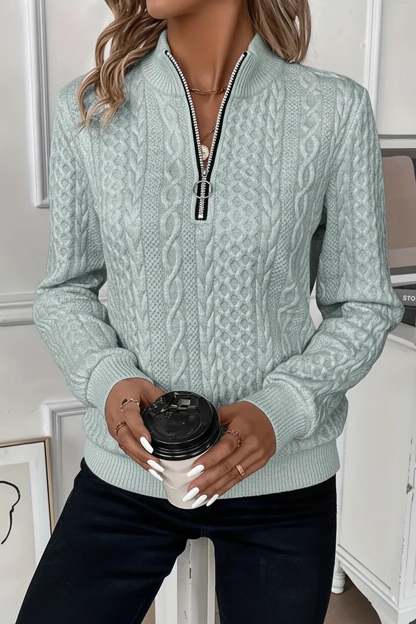 Women’s Cable Knit Quarter Zip Jumper