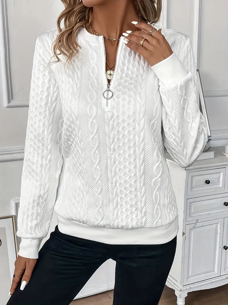 Women’s Cable Knit Quarter Zip Jumper