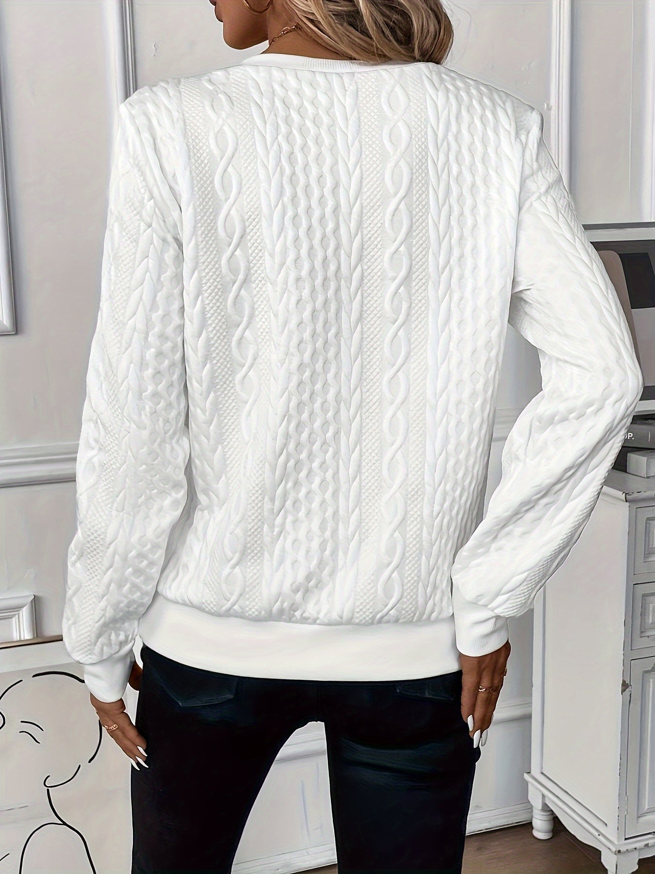 Women’s Cable Knit Quarter Zip Jumper