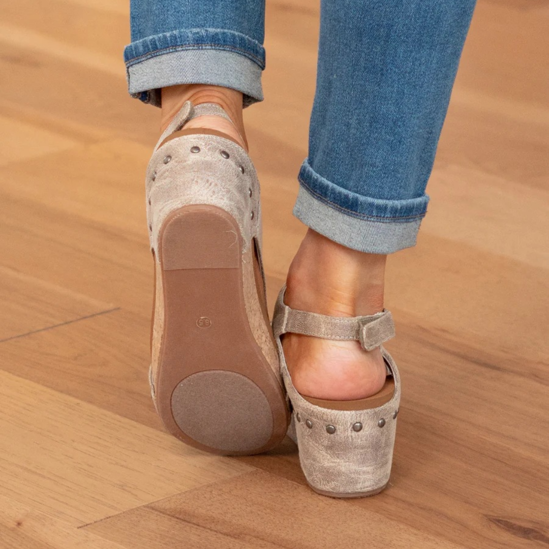 Women’s Suede Wedge Sandals with Elastic Straps and Supportive Heel