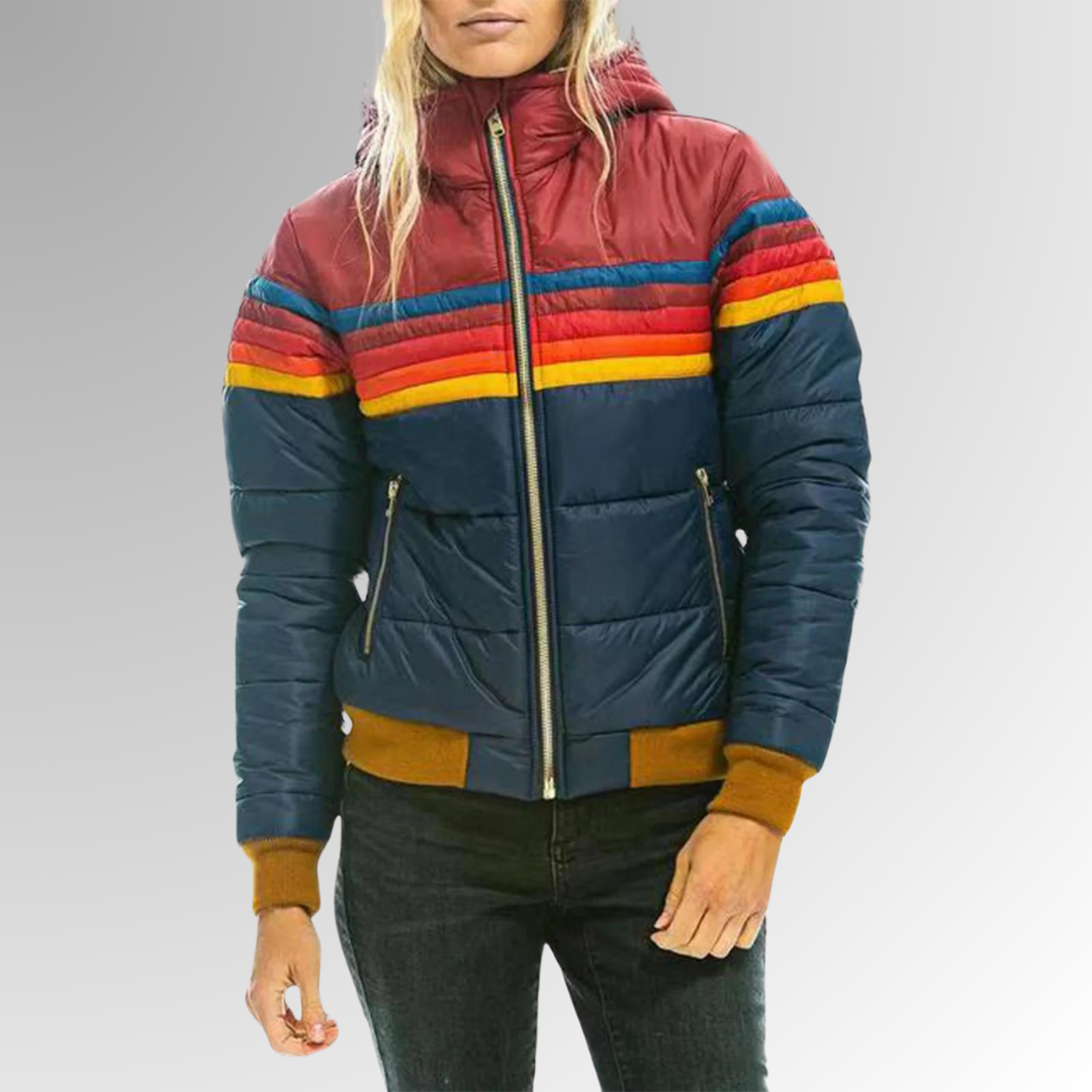 Women’s Colour Block Hooded Puffer Jacket