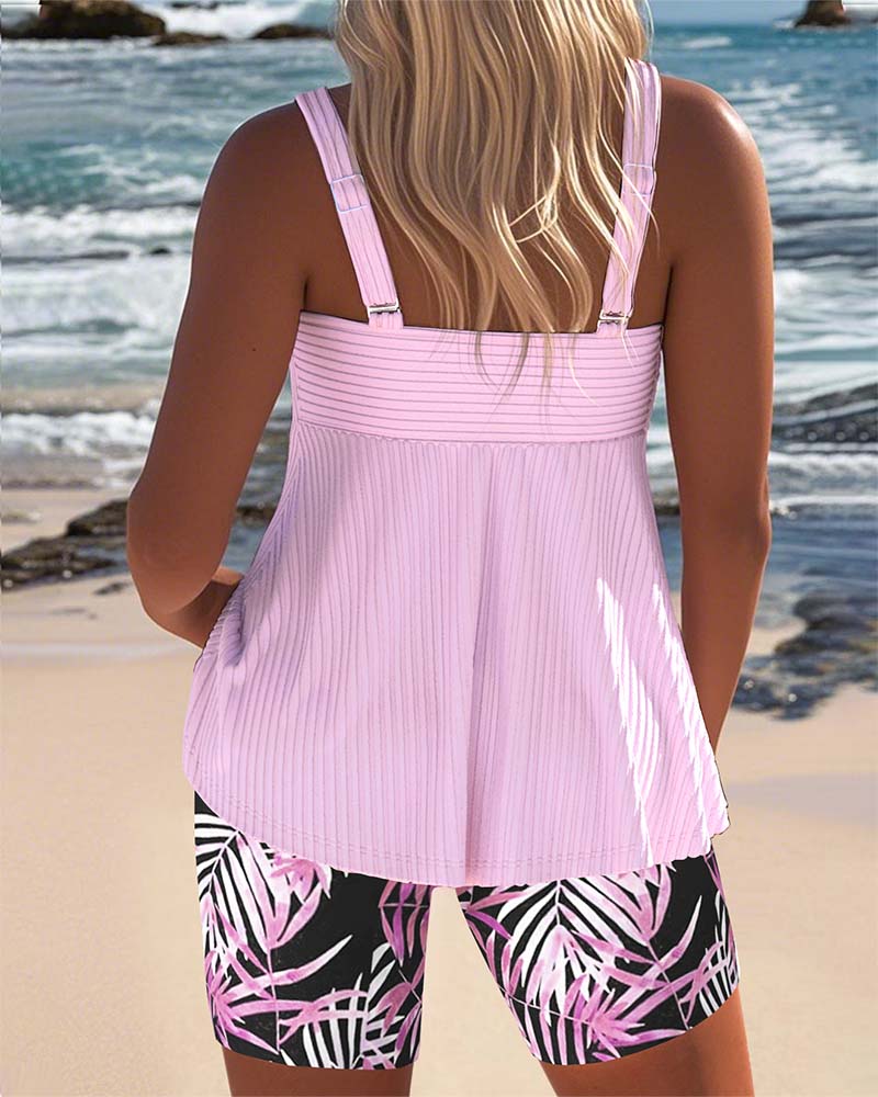 Women’s Tummy Control Printed Tankini Set