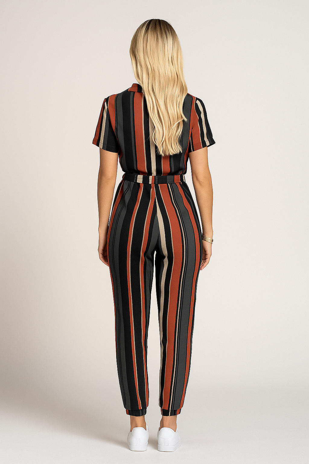 Short Sleeve Button Jumpsuit