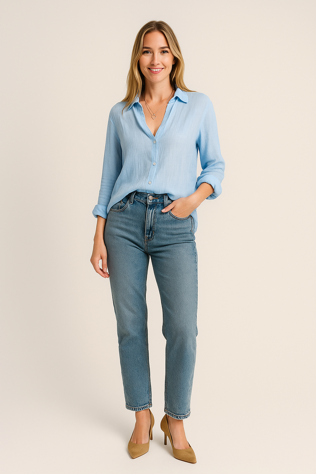 Cotton Linen Button Up Shirt