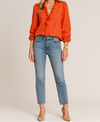 Elegant chic bluse med flæser