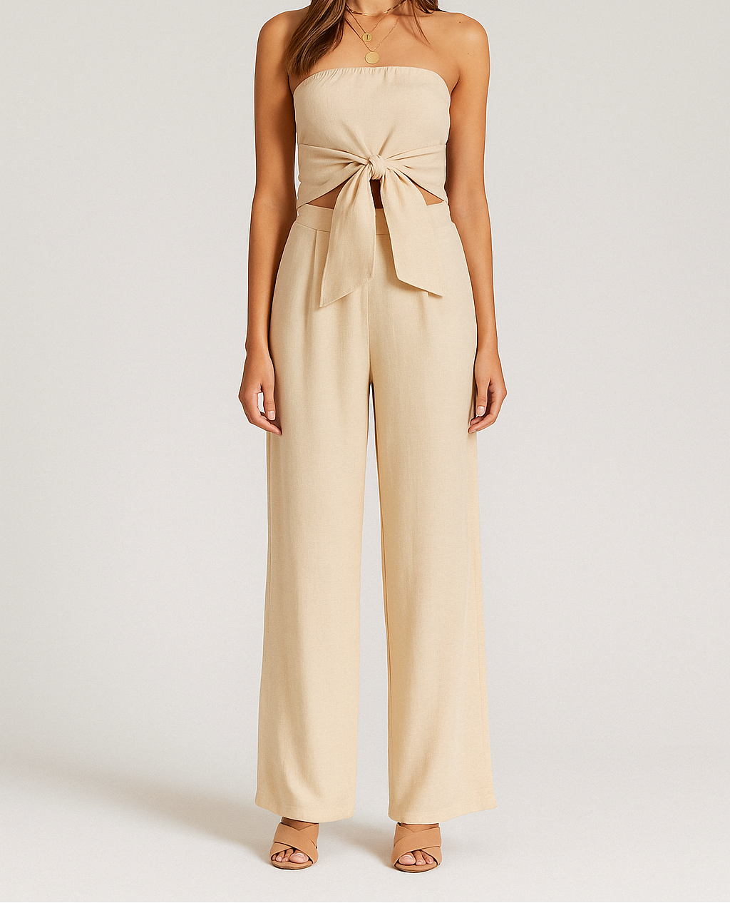 Strapless Elastic Waist Jumpsuit