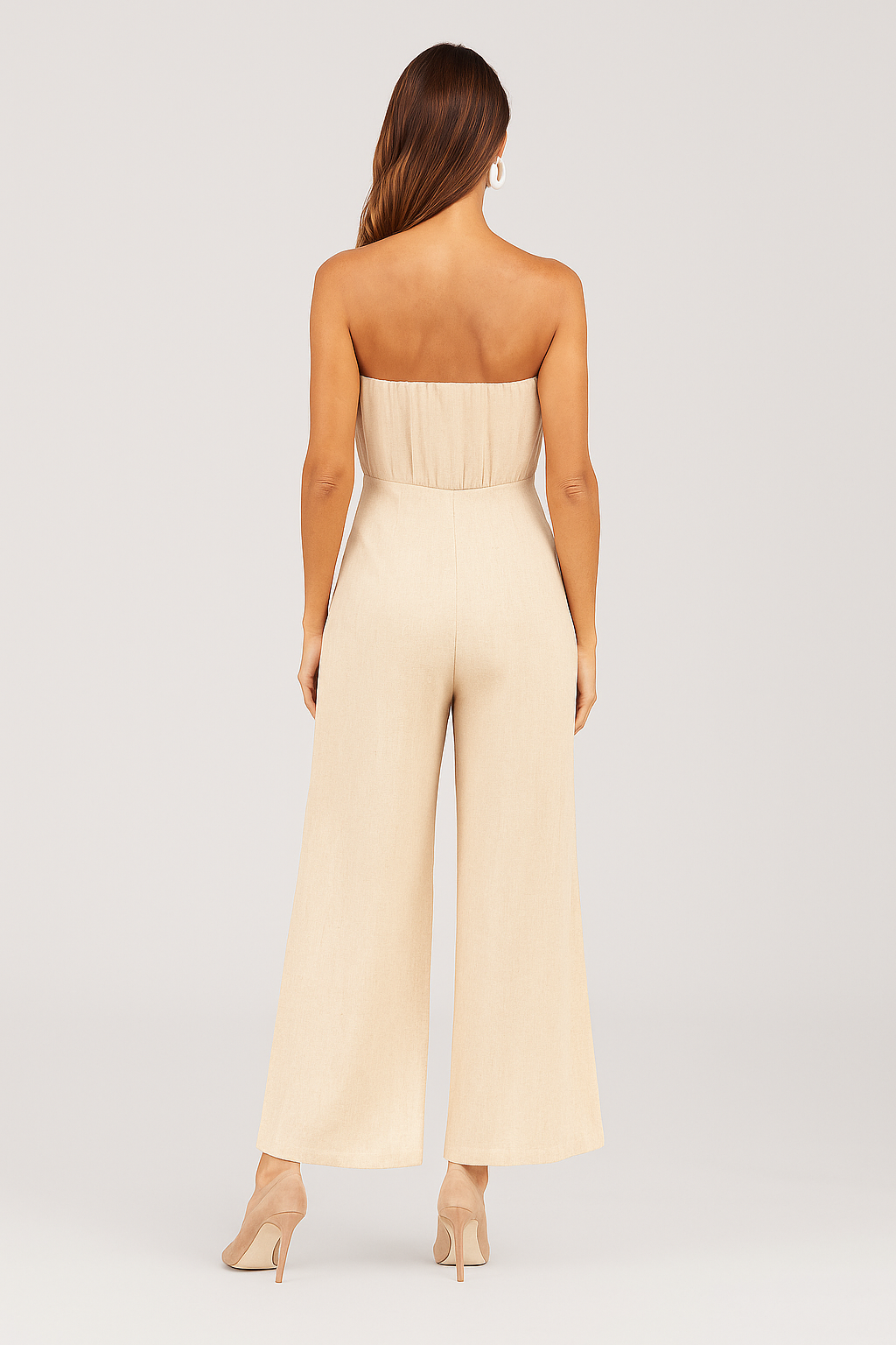 Strapless Elastic Waist Jumpsuit