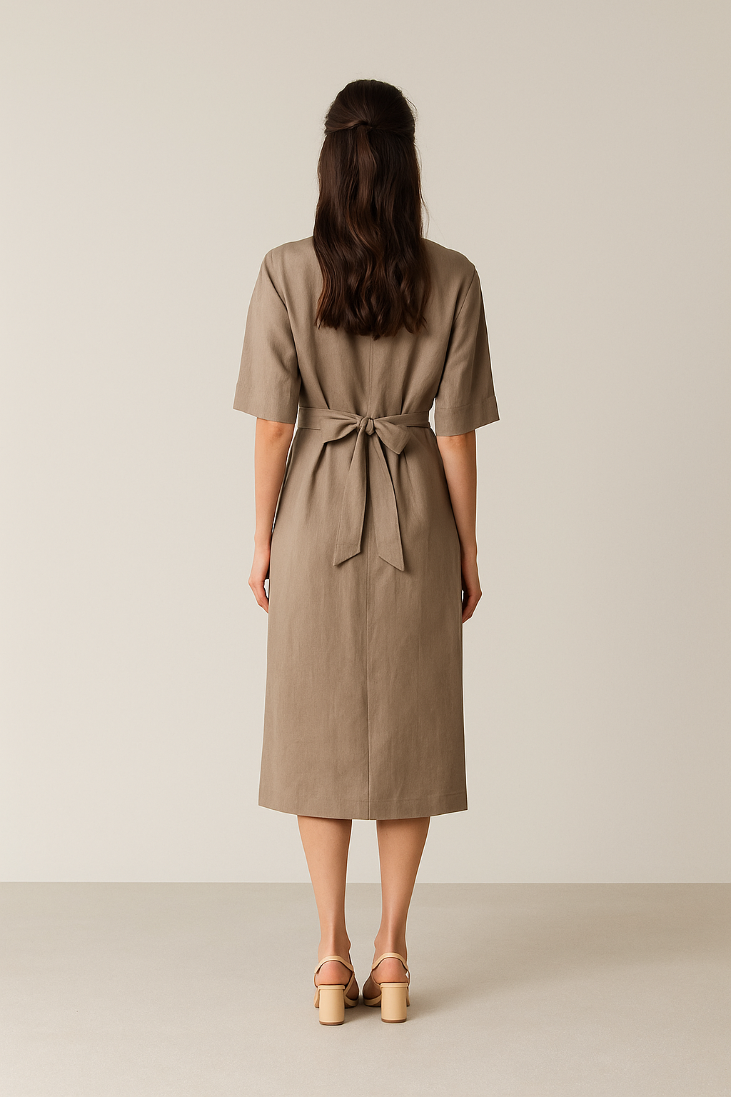 Sleeveless Lightweight Khaki Dress